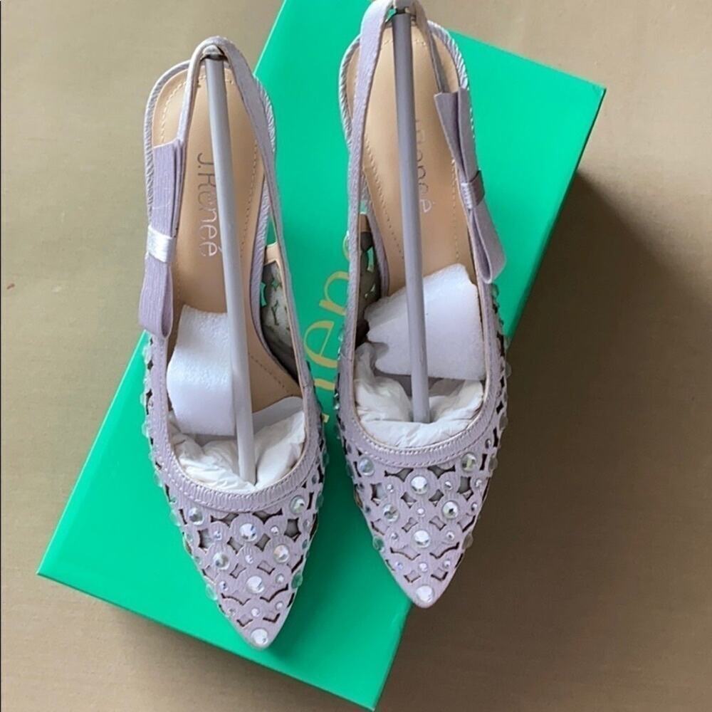 J Renee Odelette Size 7M Women’s Slingback Satin And Mesh Pumps NEW - Picture 9 of 11